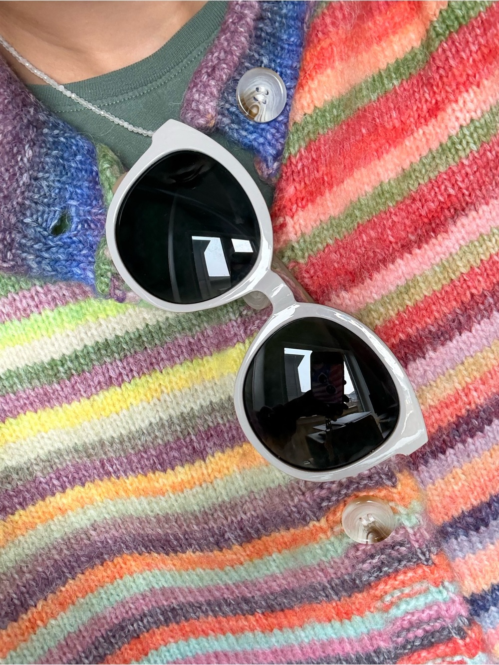 GENTLE MONSTER Grey Round Sunglasses with Black Lenses